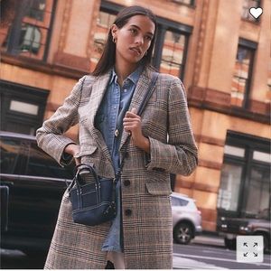 J.Crew Dalton Glen Plaid Topcoat Jacket Wool 12 NWOT